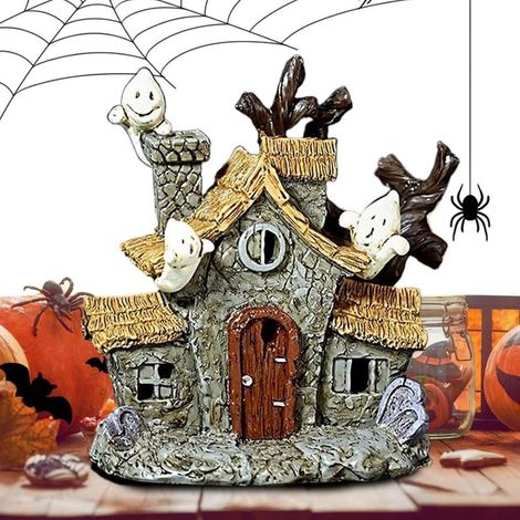 Maison Hantée Halloween Décoration Intérieure en Résine pour