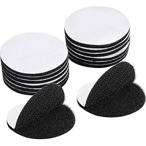 15 Pièces Noir Scratch Autocollant Double Face,Bande Auto-Adhésif, Adhesif Double Face Extra Fort, Rond (5 x 5cm) (1/5)