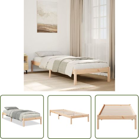 vidaXL Massivholzbett Extra Lang ohne Matratze 80x210 cm Kiefernholz (1/5)