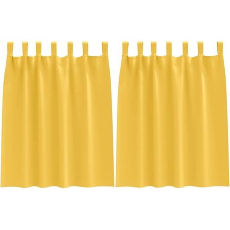 Maison Exclusive - Tende Blackout con Anelli 2 pcs Giallo senape 140 x 140 cm
