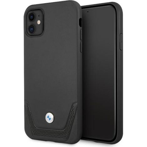 BMW Hartschalen-Schutzhülle für iPhone 11, perforiertes Leder, Schwarz (1/5)