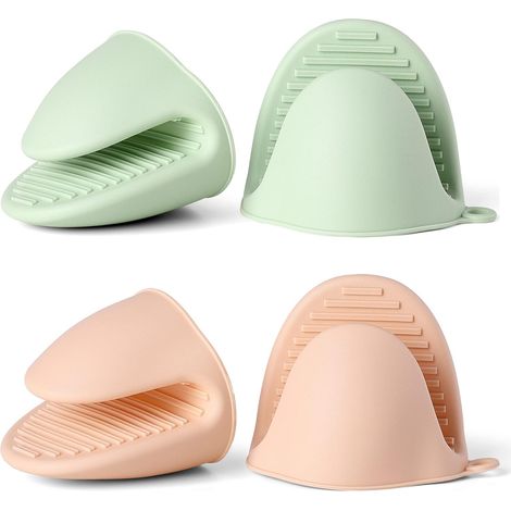 Gant De Cuisine En Silicone - Résistant À La Chaleur Jusqu'à 230 °C - Pour Préhension Précise Des Ustensiles Et Plats Chauds - Vert - Lot De 2 (1/5)