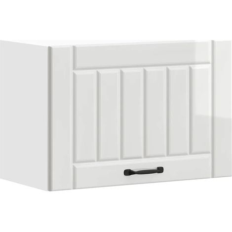 Pensile da cucina capiente 60 x 31 x 40 cm pratico e decorativo realizzato in legno composito bianco lucido 020050184
