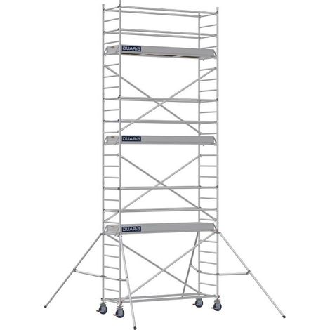 DUARIB GROUP - Échafaudage roulant aluminium Docker – Version lisses – Largeur 85 cm – Hauteur max 11,90 m – Longueur 2,05 / 2,54 / 2,95 m - Hauteur de plateau 5,9 m - L 2,54 x l 0,85 m (1/3)