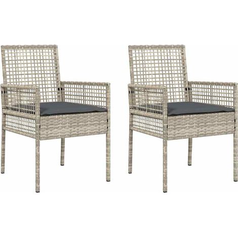 Maison Exclusive - Gartenstuhl 2 pcs Hellgrau 55 x 53 x 85 cm Pol