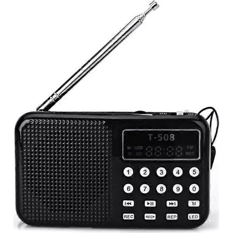 Mini radio portable FM portable compatible USB et carte TF, lecteur MP3 pour une utilisation en extérieur (1/4)