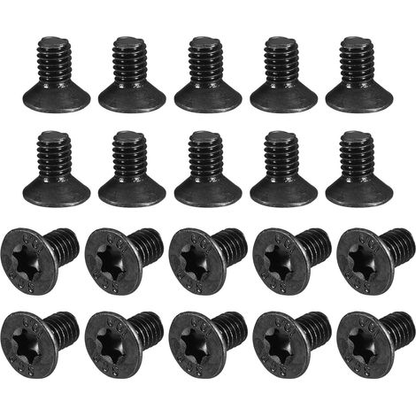 100 Pièces Vis à Tête Plate Torx M4-0,7x8mm Finition Oxyde Noir (1/5)