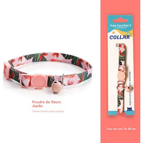 Collier pour chat avec clochette - Sécurité anti-étranglement - Couleurs tendance - Convient aux chats ayant un tour de cou de 15 à 30 cm