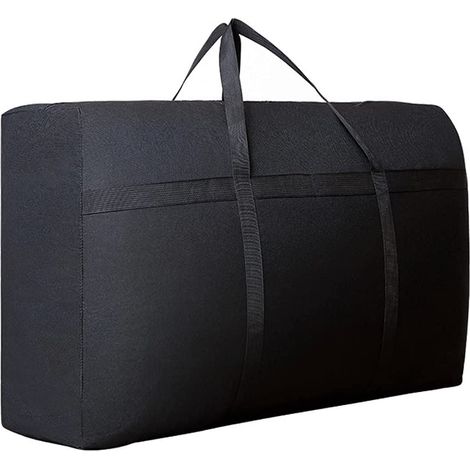 Sac de Rangement 180L Imperméable Tissu Oxford pour Couette Vêtements,Lavable,Organisateur de Voyage avec Poignées,100x58x28 cm Noir (1/5)