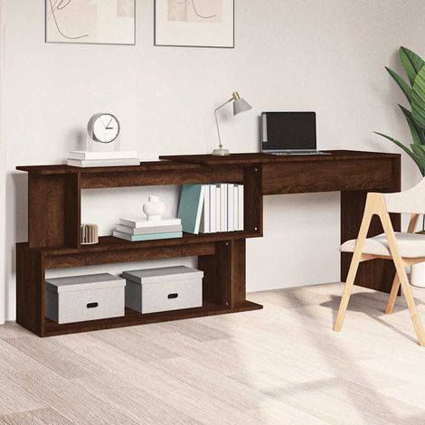 Bureau d'angle Bureau informatique - Table de Bureau Chêne marron 200x50x76 cm Bois d'ingénierie BV265138 - BonneVie (1/5)
