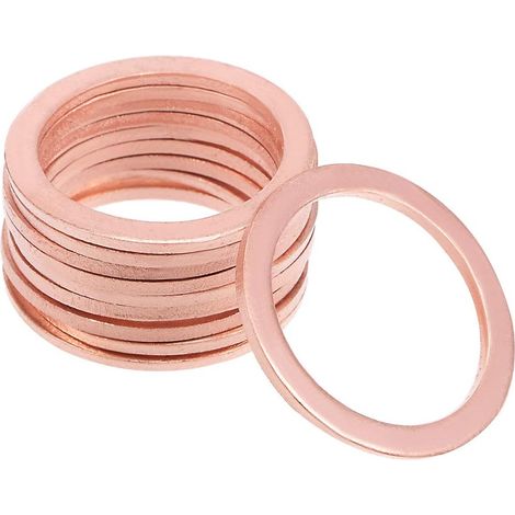 10pcs Joint Cuivre 22mm x 28mm x 1.5mm Rondelle plate pour boulon à vis (1/3)