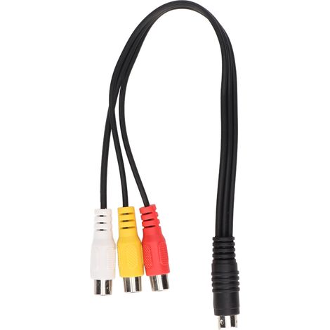 Câble Adaptateur Vidéo 4 Broches Mâle vers 3 RCA Femelle, Blindage Double, Rouge Jaune Blanc, 0.3m (1/5)