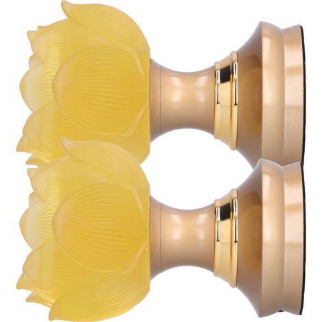 Lot de 2 lampes Bouddha LED, jaunes, réglables, motif floral, prise UE (100–240 V) (1/5)
