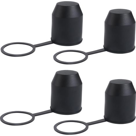 Lot de 4 Couvercle de Boule d'Attelage de Remorque Noir (1/5)