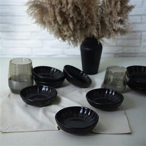 Bol apéro noir forme fleur (lot de 6) EFIRA (1/5)