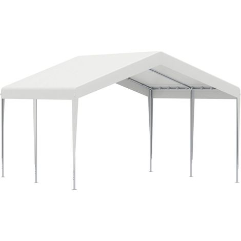 easycomfort garage portatile 4x4m con tettoia anti uv, pioggia e vento per veicoli, matrimoni e feste - bianco