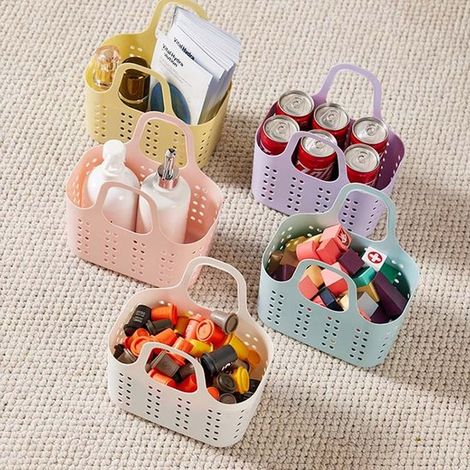 Set di 5 cestini portaoggetti portatili per il bagno con comoda maniglia (1/5)