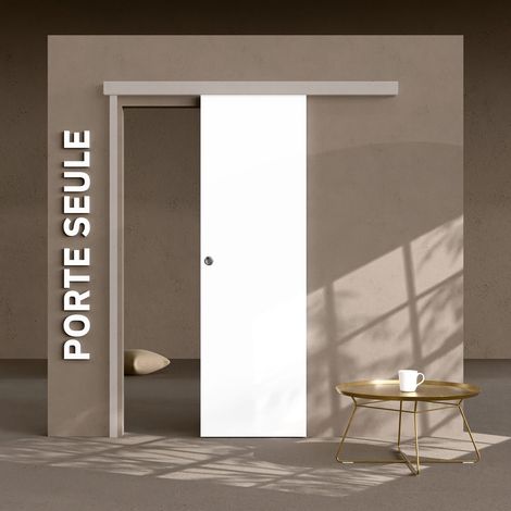 Porte Coulissante Seule - Prépeinte Plane 63 cm (1/4)