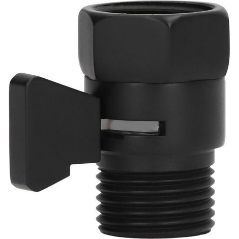 G1/2 brass water control shut-off valve, black shower head sprayer valve for home bathroom (1/5)