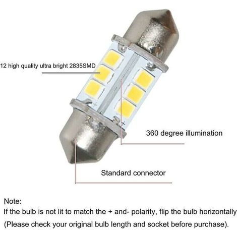 Marine Led Remplacement Ampoule Bateau Ampoules Super Lumineux 12 Volt 32 Mm Ampoules Pour Feux De Navigation De Bateau Lumière D'ancre De Bateau Lumières De Pont Bow Light Stern (1/5)