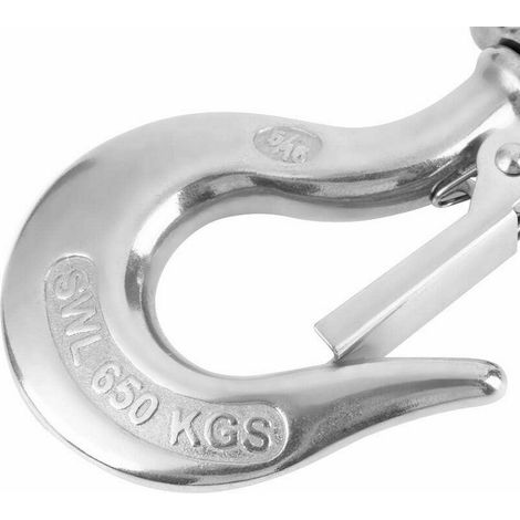 Gancio di sollevamento in acciaio inox 304 - Capacità 650 kg/1000 kg - Accessorio girevole con serratura (1/3)