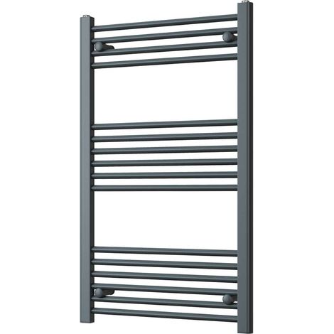Zennor - Anthracite Heated Towel Rail - H1000mm x W600mm - Straight (1/3)