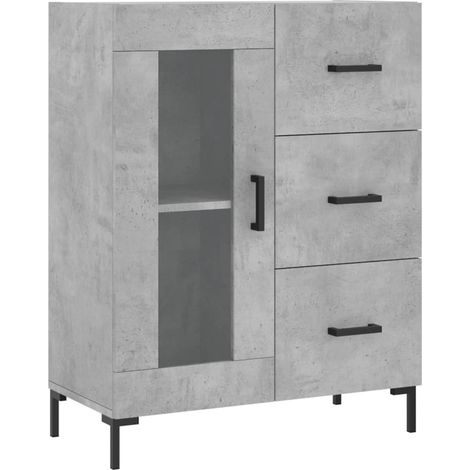 Credenza buffet cassettiera mobile contenitore organizer cucina soggiorno soggiorno 69,5 x 34 x 90 cm derivati del legno grigio 020032070