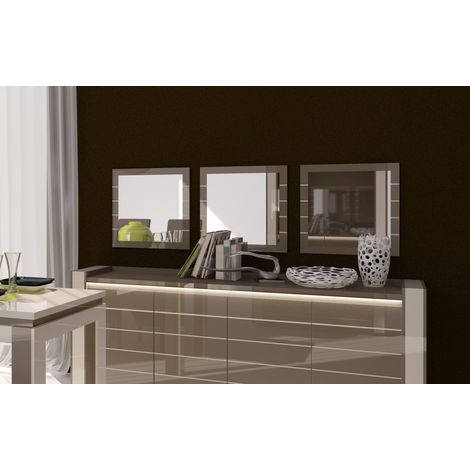 Set di 3 specchi quadrati LINA cappuccino e bianco crema – 60 cm