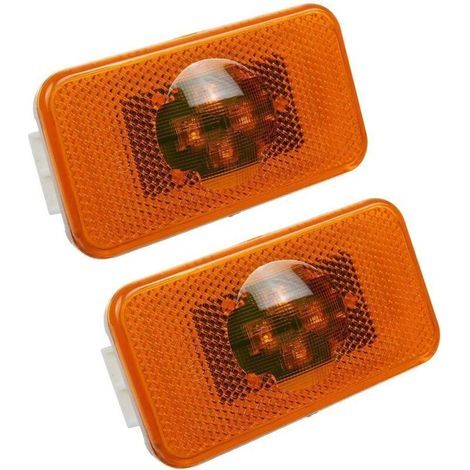 2 Pièces Feux de Position Latéral 24V LED 4 Leds pour Camion Voiture Indicateur Lumière Avertissement (1/4)