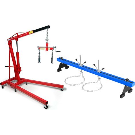 Grúa Plegable 2 Toneladas Con Nivelador de motores Y Soporte De Motores kit completo cambio motor taller mecanico