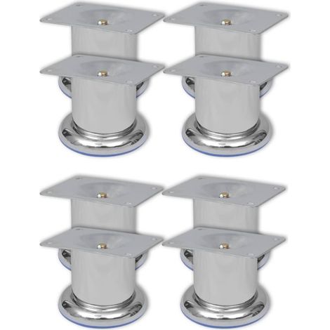Lot de 8 Pieds de canapé ronds Pieds de Meuble Chrome 60 mm 65512 (1/4)