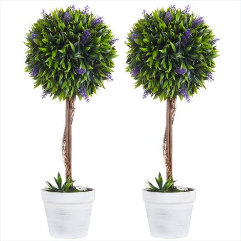 Plante artificielle en pot lot de 2 avec fleurs de lavande et PE (1/5)