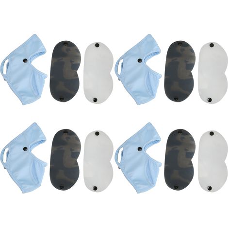 Lot de 4 protections faciales UV anti-soleil, enveloppe de couverture intégrale avec écran oculaire, bleu pour extérieur. (1/5)