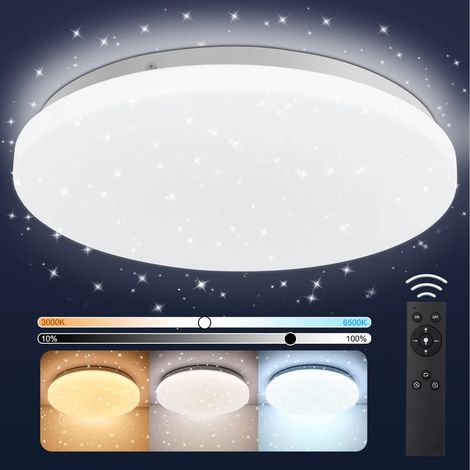 Lampe plafonnier LED 24W – 28 cm rond – 2400 lm – contrôle à distance – lumière chaude et froide 3000–6500K (1/5)