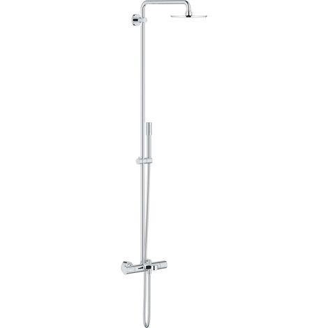 Grohe – Colonne de douche sans robinetterie finition chrome – Pomme haute 200mm – Longueur flexible 1,5m – Pour rinçage 14 litres (1/5)