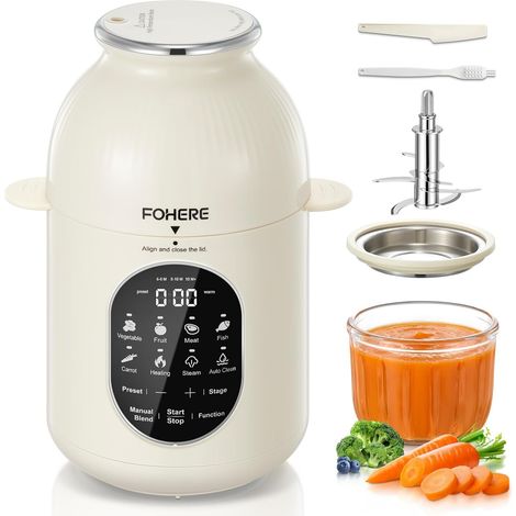 Robot Cuiseur Bébé Multifonctions Nutri Ease - Cuiseur Vapeur et Mixeur Tout-en-Un avec Auto-Nettoyage et Bol en Verre (1/5)