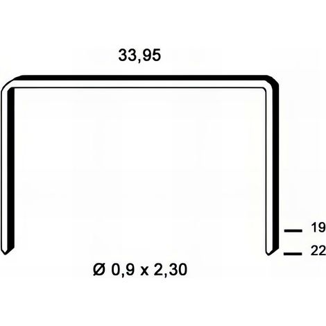 15 000 agrafes cuivrées BM-22 - 33,95 x 22 x D. 0,9 x 2,3 mm - 6BM221 - Alsafix
