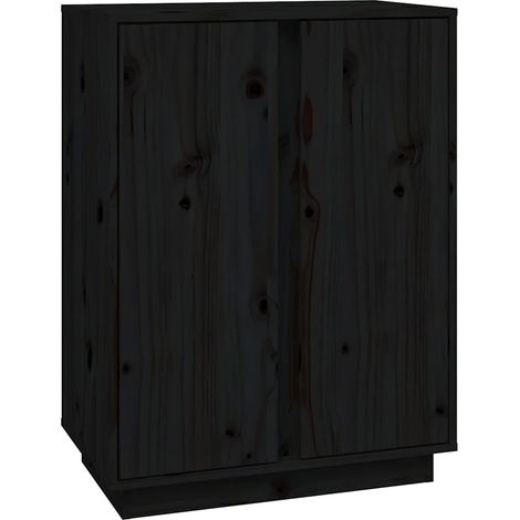 Maison Exclusive - Credenza Nera 60x35x80 cm in Legno Massello di Pino