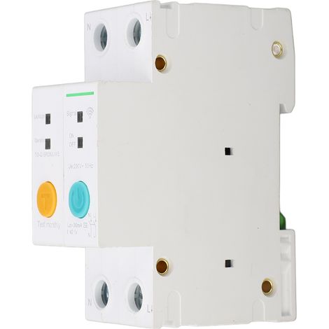 Disjoncteur intelligent WiFi 2P 25A 230V 30mA, petit interrupteur avec protection différentielle, déclencheur de fuite de terre pour tableau électrique. (1/5)