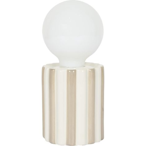 Lampe LED en Céramique "Cocooning" 18cm Taupe (1/4)