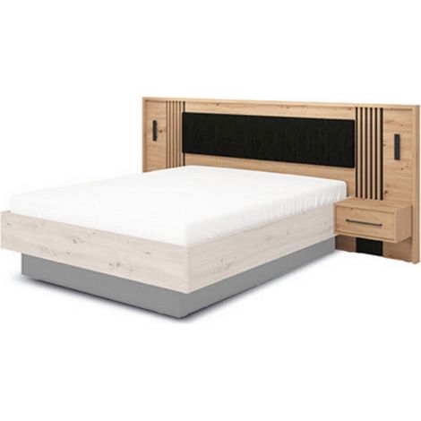 Nachtkommode Cetraro, eine Schublade, ein Fach, Schiebetür, 93,5x35x115,5h cm Braun