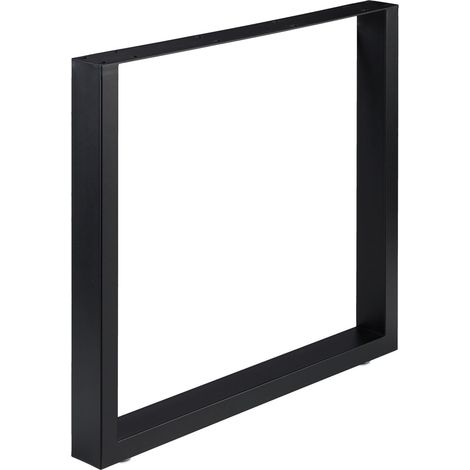 Set di 2 gambe per tavolo in acciaio nero per tavolino da caffè cucina design industriale 43 x 30 cm in acciaio nero 130010095
