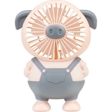 Ventilateur Portable USB - Ventilateur De Bureau Silencieux Avec Lampe Intégrée - Pour Chambre Étudiante Ou Bureau - 1 Pièce (1/5)