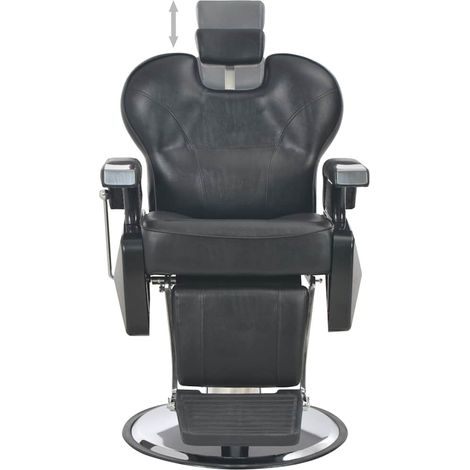 vidaXL Silla de peluquería de cuero sintético negra 72x68x98 cm (1/2)