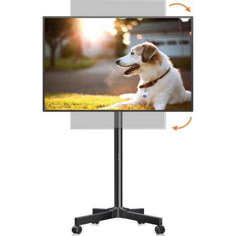 Support TV roulettes Support Tele Meuble sur Pied de 22 à 60" Pouces avec Étagère Support TV Pied sur roulettes Réglable en Hauteur jusqu'à 20 kg Max VESA 400x400mm (1/5)