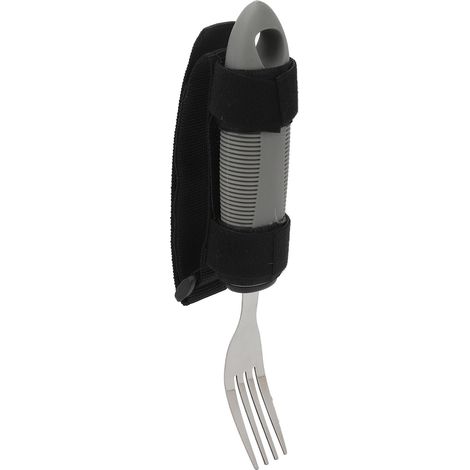 Fourchette adaptative en acier inoxydable, aide à manger pour handicapés, Alzheimer, AVC, arthrite, avec manche antidérapant (1/5)