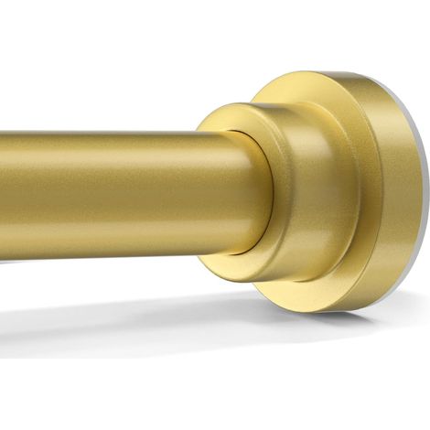 Tringle à rideau sans perçage, 79-165 cm, diamètre de 22 mm, tringle de douche à suspendre, tringle extensible de fixation pour fenêtres, placard et salle de bain (doré) (1/5)
