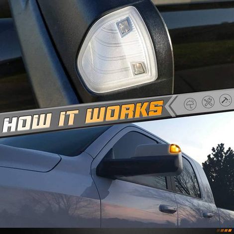 1 pair of turn signals for Dodge Ram RAM1500 pickup truck mirrors (1/5)