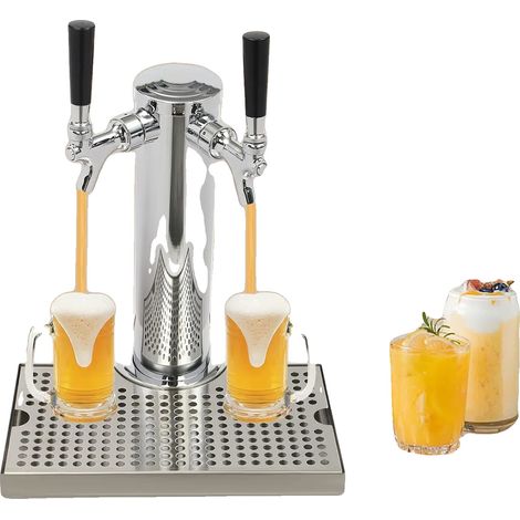 Torre de cerveza, acero inoxidable 304, 11,2 cm de diámetro, tubo de PVC de 1,5 metros, montaje sobre cubierta, color plata. (1/5)