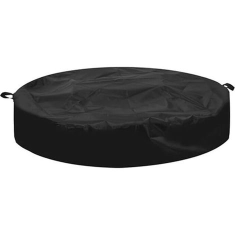 Housse ronde pour brasero enterré de terrasse – 145 cm de diamètre – Tissu Oxford 420D réglable de 129,5 à 144,8 cm – Protection résistante aux intempéries pour l'extérieur